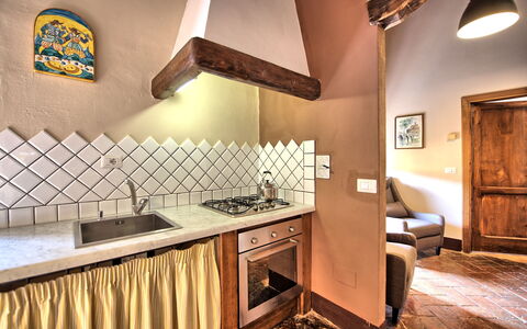 Unterkunft Montegufoni 19b: Esszimmer, Küche, Wohnzimmer