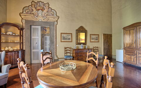 Unterkunft Montegufoni 7: Esszimmer, Wohnzimmer