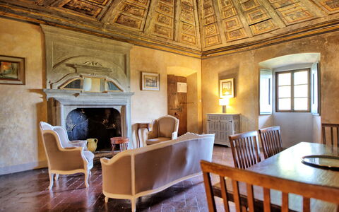 Unterkunft Cupola: Esszimmer, Wohnzimmer