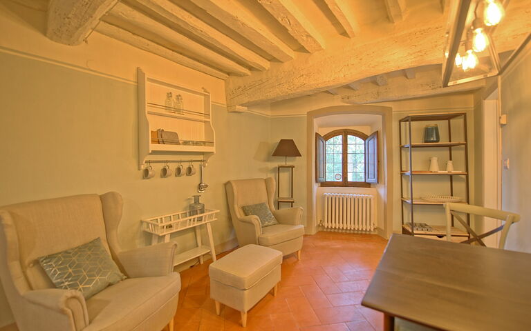 Unterkunft Montegufoni 10: Esszimmer, Küche, Wohnzimmer