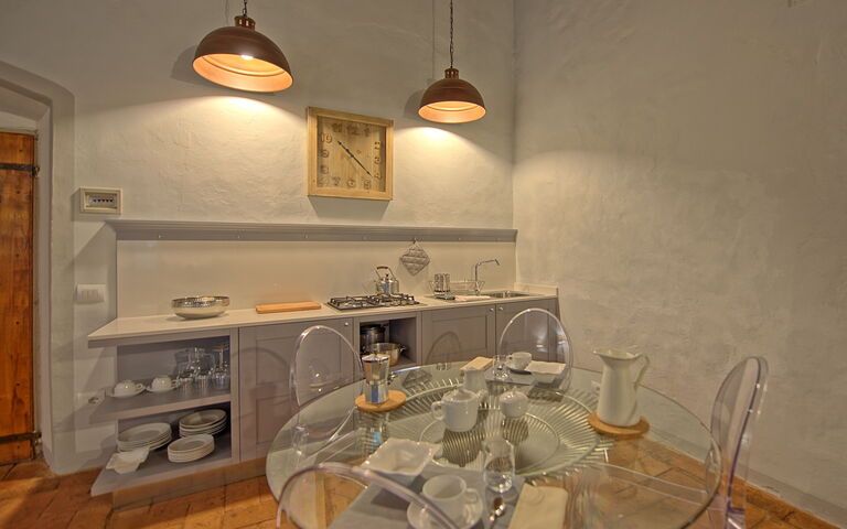 Unterkunft Montegufoni 17: Esszimmer, Küche, Wohnzimmer