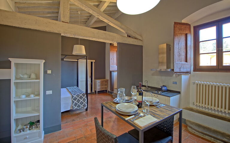 Unterkunft Montegufoni 22: Esszimmer, Küche, Schlafzimmer