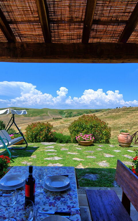 Castelmuzio: Draussen, Garten