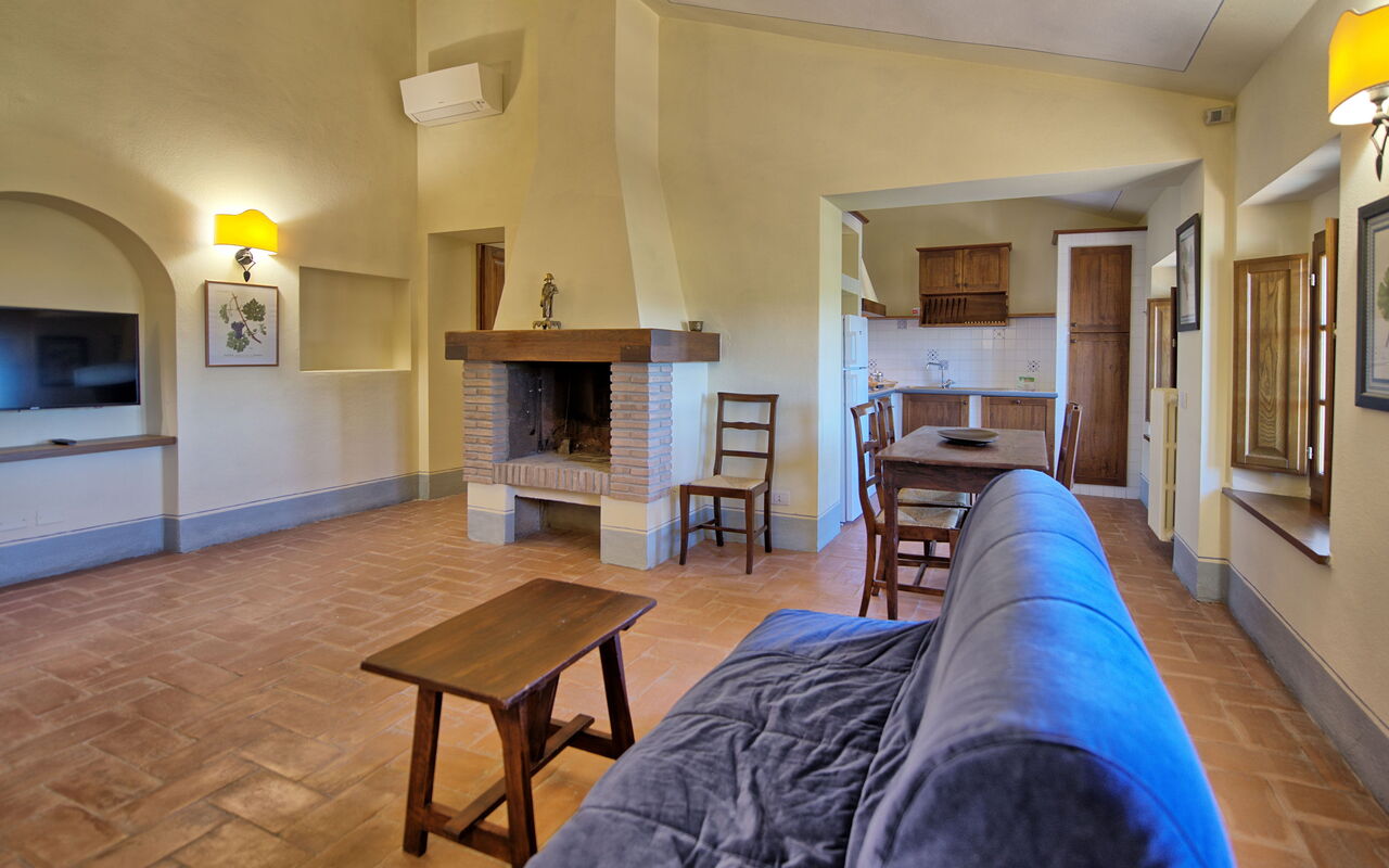 Unterkunft Fornacino 3: Küche, Wohnzimmer
