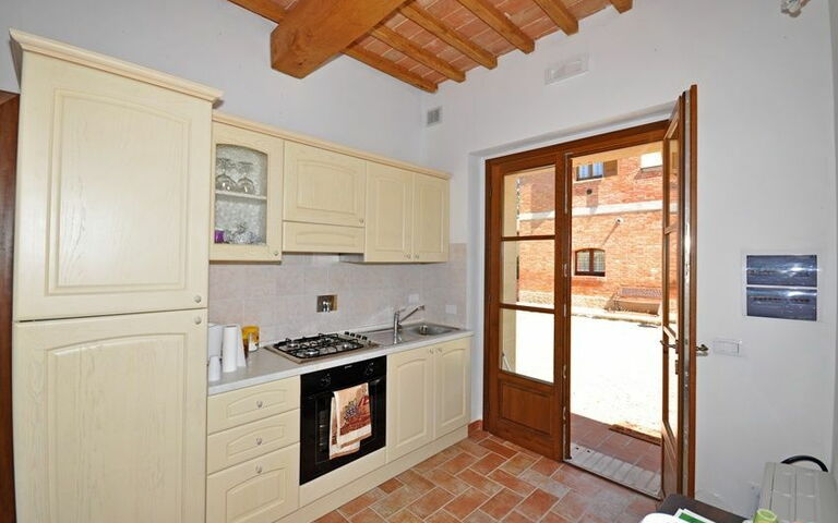 Unterkunft Pienza c: Esszimmer, Küche, Wohnzimmer