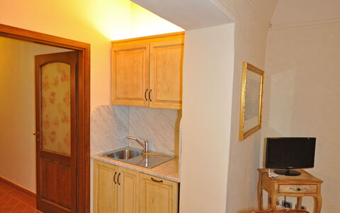 Unterkunft Dante 4: Esszimmer, Küche, Wohnzimmer