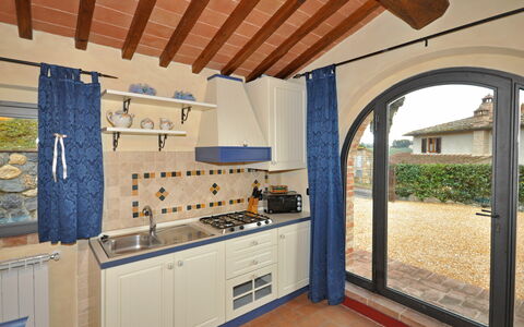 Unterkunft Ortensia: Esszimmer, Küche, Wohnzimmer