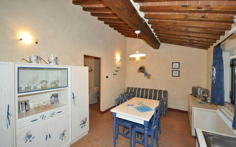 Unterkunft Ortensia: Esszimmer, Küche, Wohnzimmer