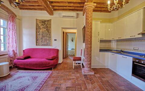 Unterkunft Flavia 5: Küche, Wohnzimmer