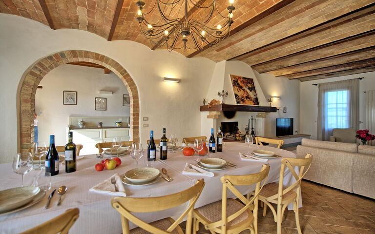 Villa Il Caggio: Esszimmer, Wohnzimmer