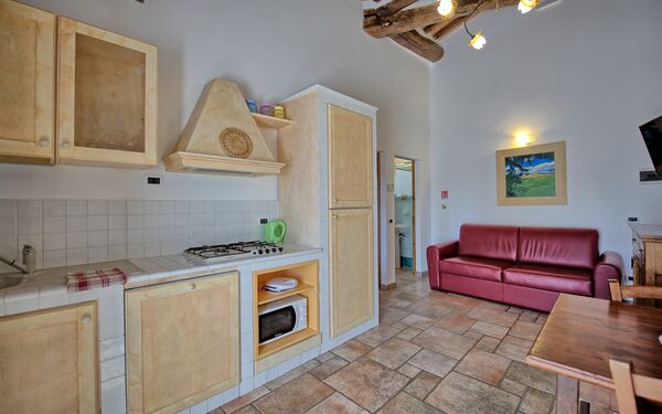 Unterkunft Mulignone 14: Esszimmer, Küche, Wohnzimmer