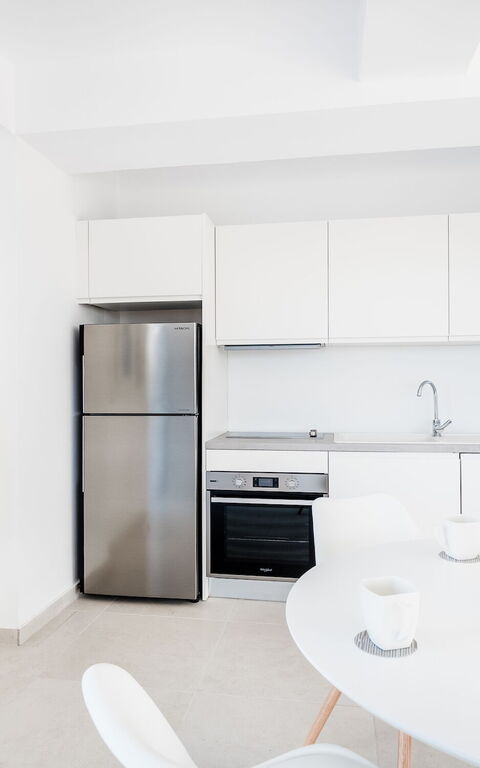 Villa Athena: Esszimmer, Küche, Wohnzimmer