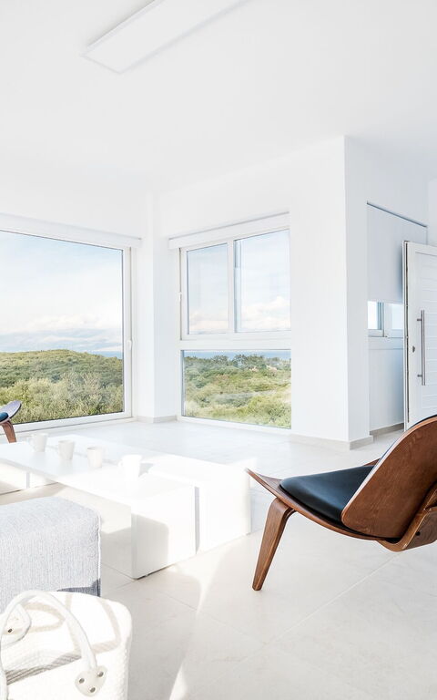 Villa Athena: Esszimmer, Küche, Wohnzimmer