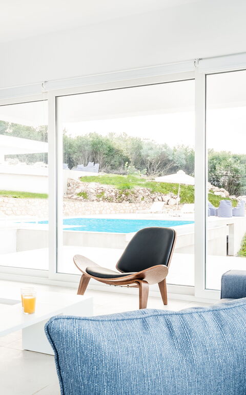 Villa Arete: Esszimmer, Küche, Wohnzimmer