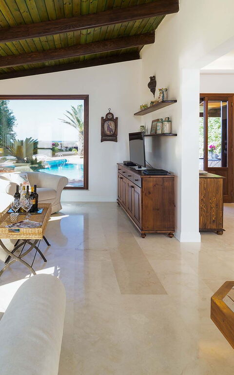 Villa Cala Mancina: Wohnzimmer