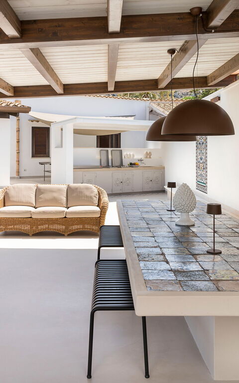 Villa Cala Mancina: Außen, Balkon / Terrasse / Patio, Draussen