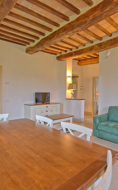 Villa Apollinare: Esszimmer, Küche, Wohnzimmer