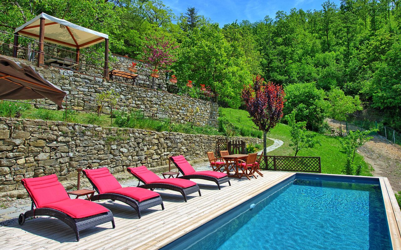 Villa Ancora: Draussen, Schwimmbad, Sommer