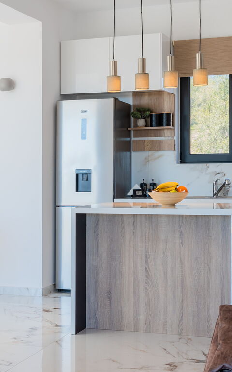 Villa Olivum: Küche, Wohnzimmer