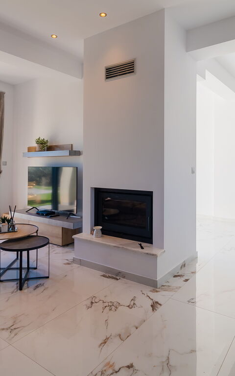 Villa Olivum: Küche, Wohnzimmer