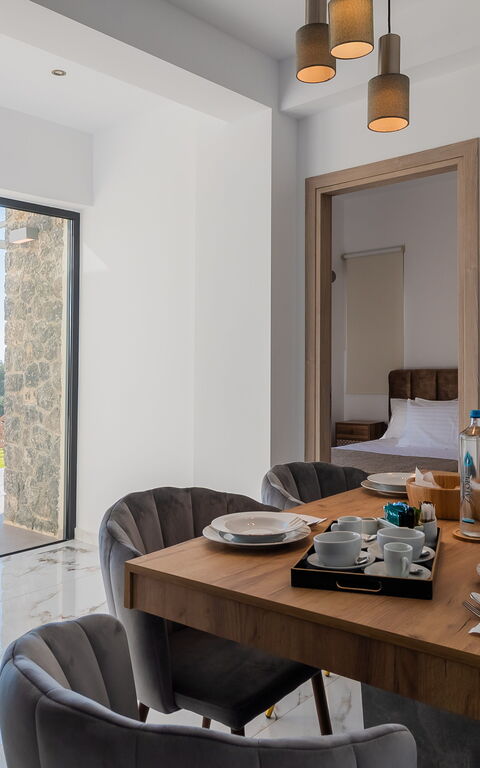 Villa Olivum: Küche, Wohnzimmer