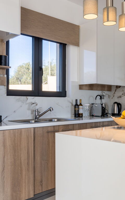 Villa Olivum: Küche, Wohnzimmer