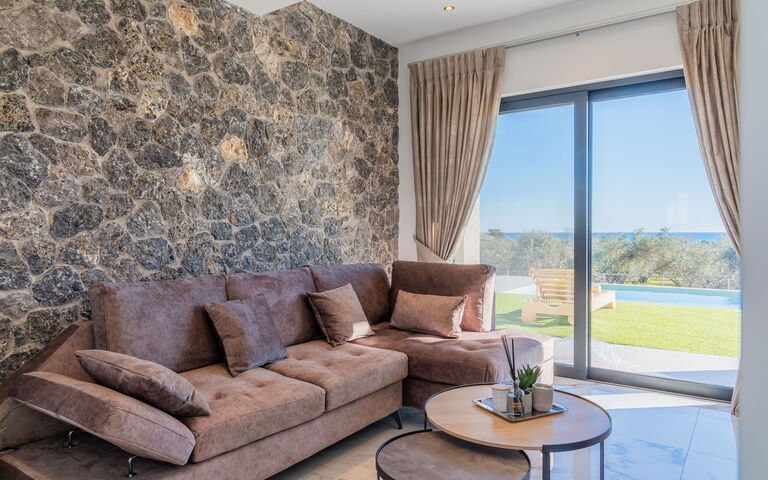 Villa Olivum: Küche, Wohnzimmer