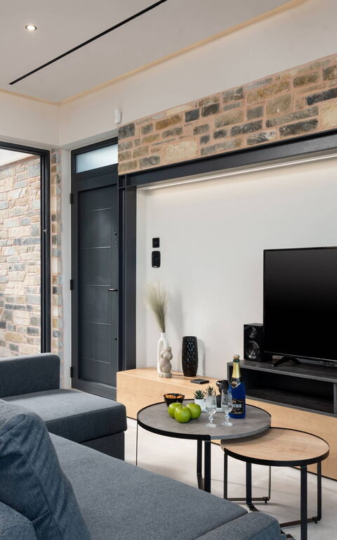 Villa Kallos: Esszimmer, Küche, Wohnzimmer