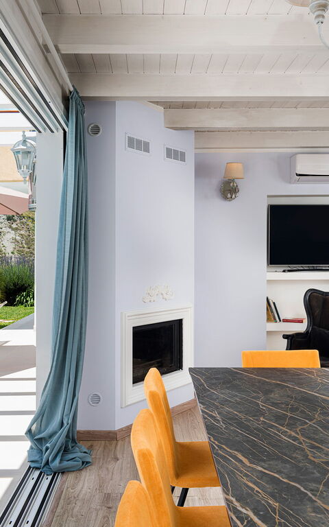 Villa Giutitta: Esszimmer, Wohnzimmer