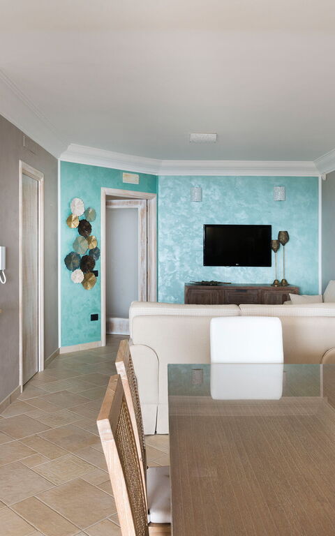 Villa Anthea: Esszimmer, Wohnzimmer, Zimmerdetails