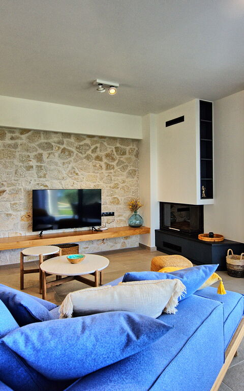 Villa Acropolitana: Küche, Wohnzimmer