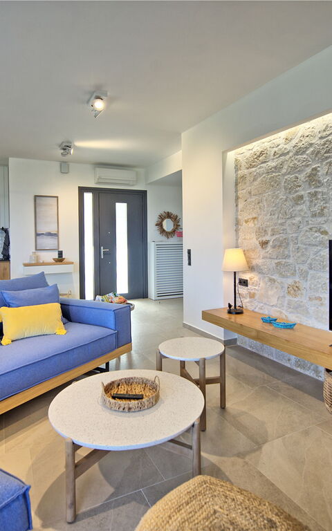 Villa Acropolitana: Küche, Wohnzimmer