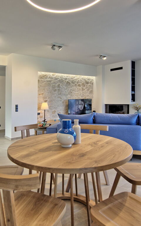 Villa Acropolitana: Küche, Wohnzimmer