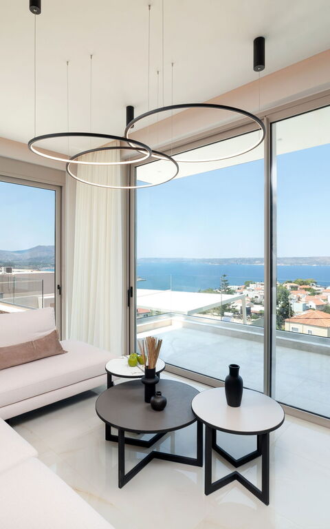 Seaview Lux: Küche, Wohnzimmer