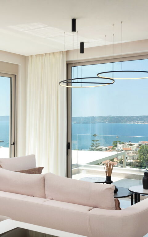 Seaview Lux: Küche, Wohnzimmer