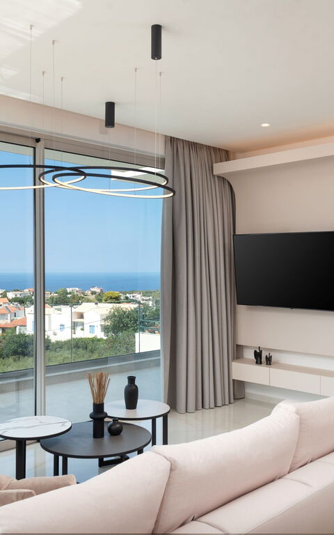 Seaview Lux: Küche, Wohnzimmer