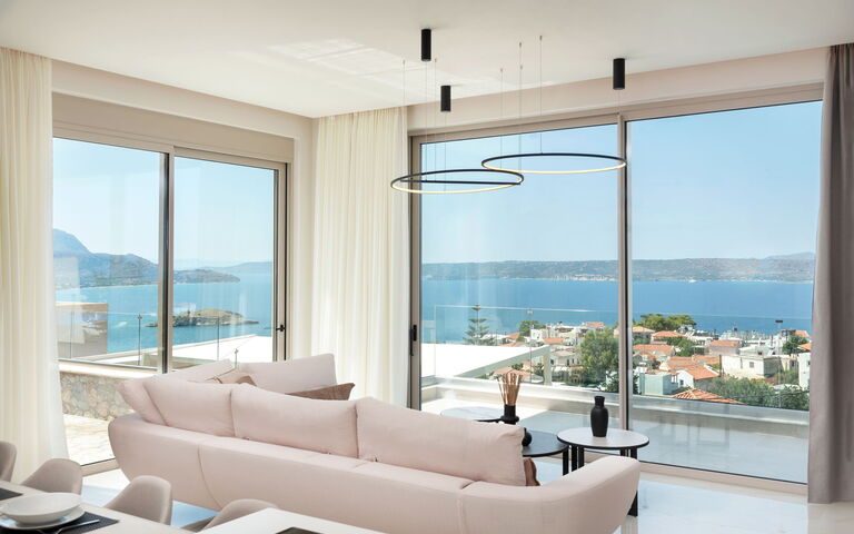 Seaview Lux: Küche, Wohnzimmer