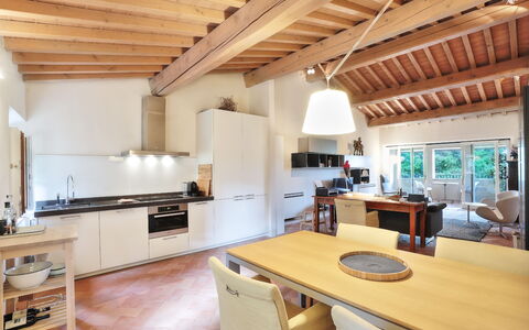 Unterkunft La Terrazza: Esszimmer, Küche