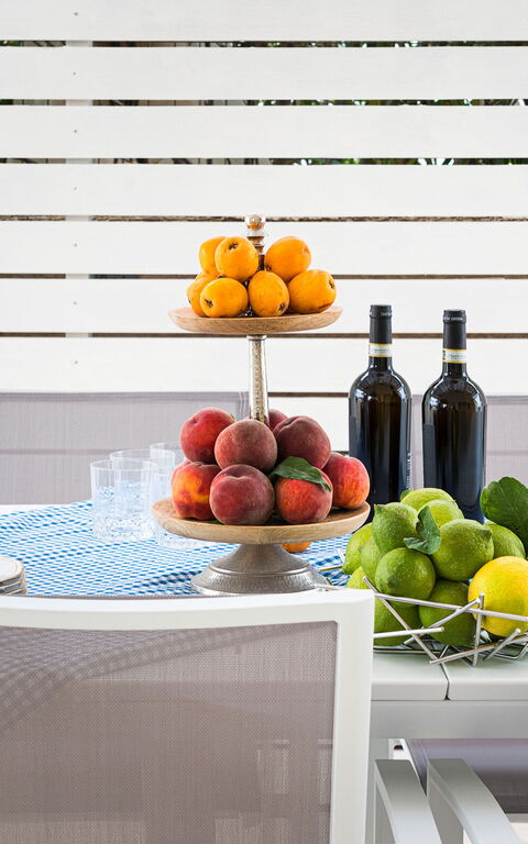 Villa Hermes: Außen, Essen