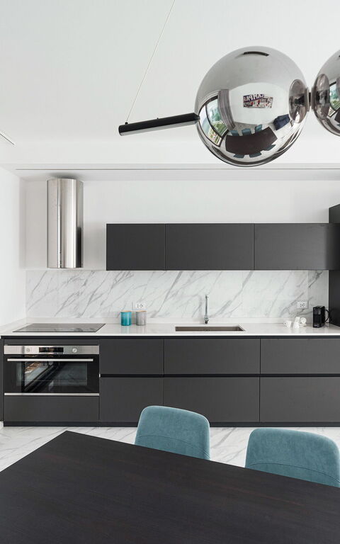 Villa Hermes: Küche, Wohnzimmer