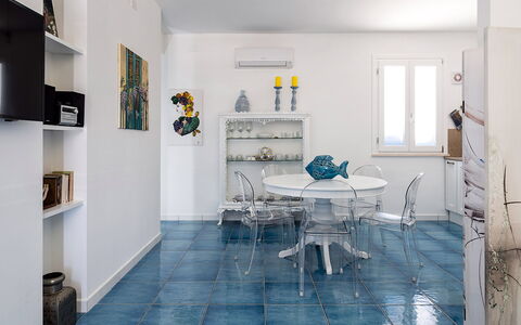 Unterkunft Riccio: Esszimmer, Küche