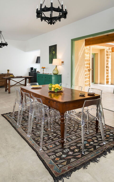 Villa Cavalè: Esszimmer, Wohnzimmer