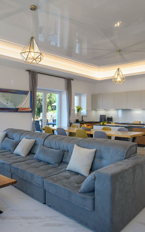 Villa Sunset: Küche, Wohnzimmer