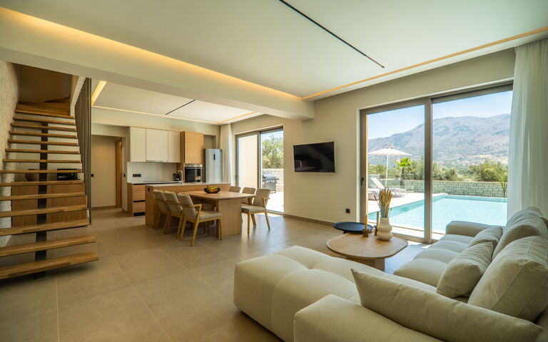 Villa Zen Chrysi: Esszimmer, Wohnzimmer