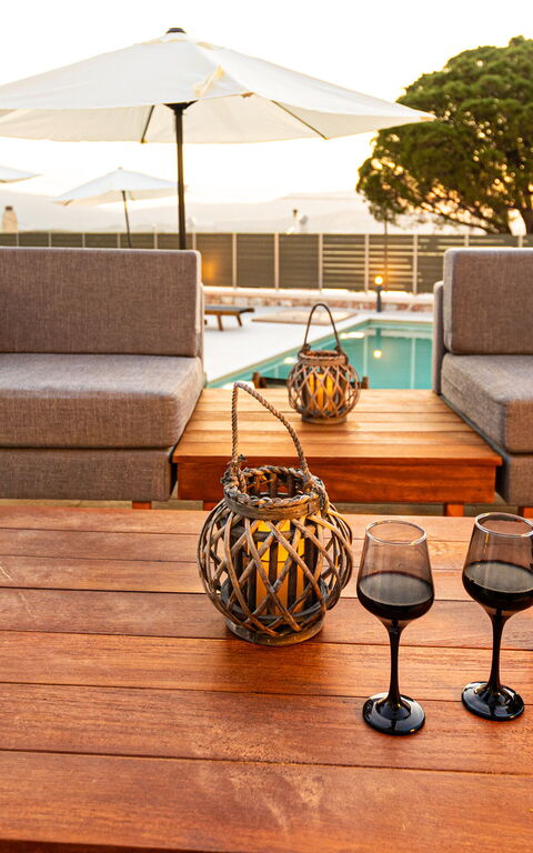 Villa Platon: Außen, Balkon / Terrasse / Patio, Draussen, Schwimmbad