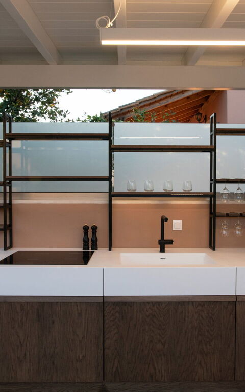 Villa Eleas Ikos: Außen, Balkon / Terrasse / Patio, Draussen