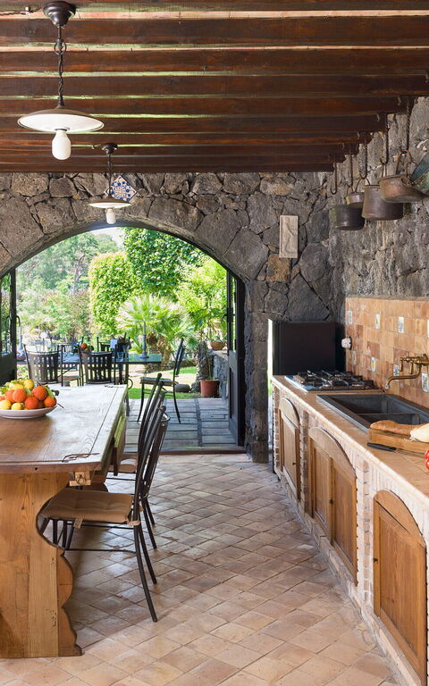 Villa Saracina: Esszimmer, Küche