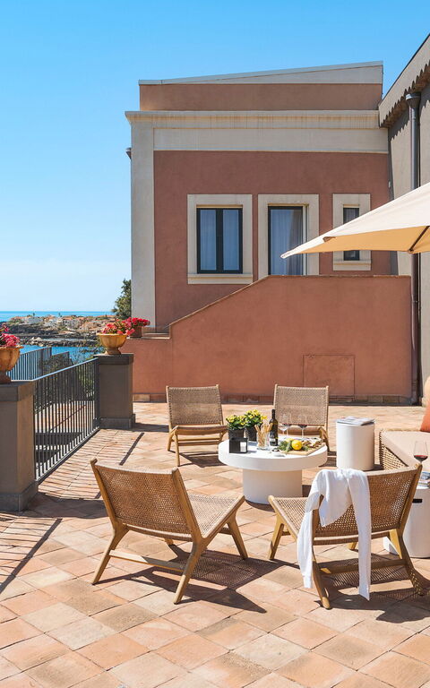 Villa Continella: Ansichten, Außen, Balkon / Terrasse / Patio, Draussen