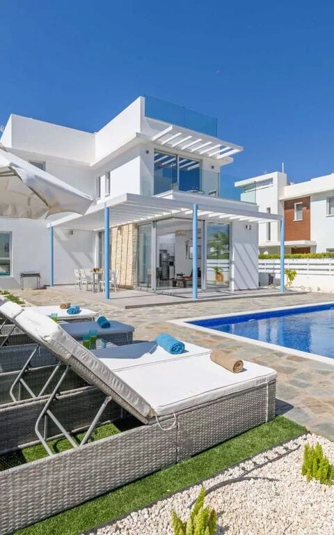 Mylos Lifestyle Seaview Villa #15: Garten, Schwimmbad